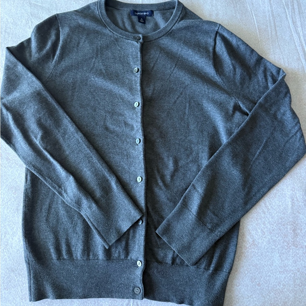 Lands' End Charcoal Knit Top
